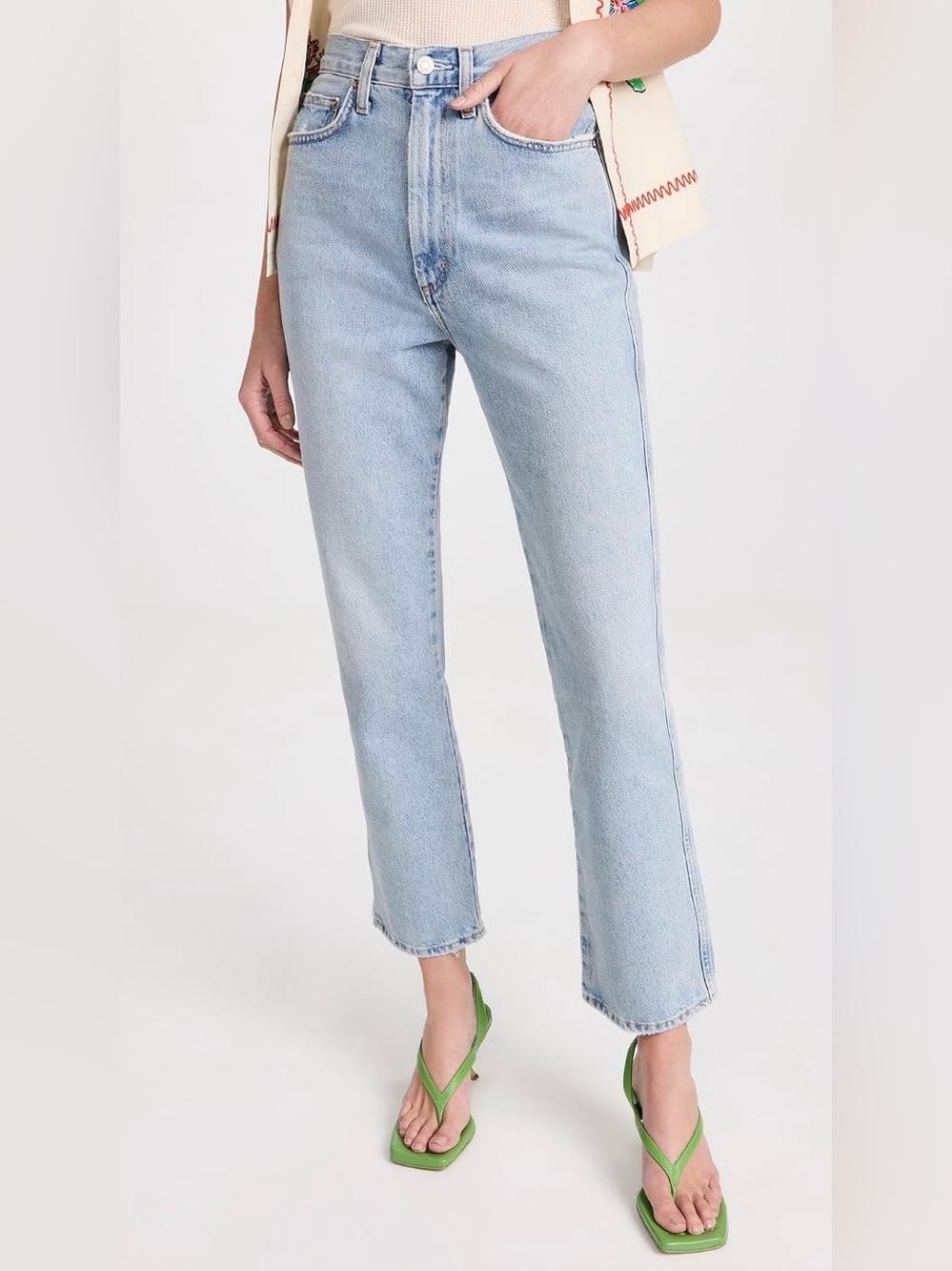 Agolde 90s Pinch Waist High Rise Ankle Straight Jeans in Riptide
